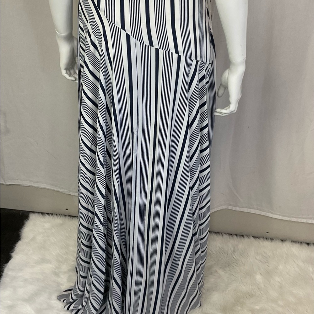 The Jetset Diaries Navy Blue White Her Allies Striped Maxi Wrap Skirt Size S - Picture 6 of 8
